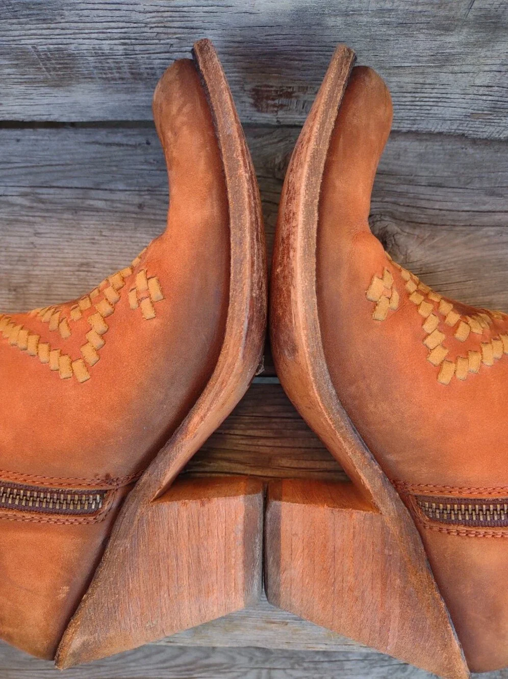 Liberty Black Aztec Southwestern Leather Western Cowgirl Booties Size US 7